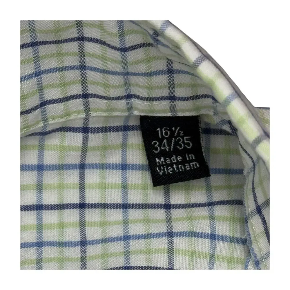 Nautica Classic Fit Plaid Button Down Shirt Mens 16.5 34 35